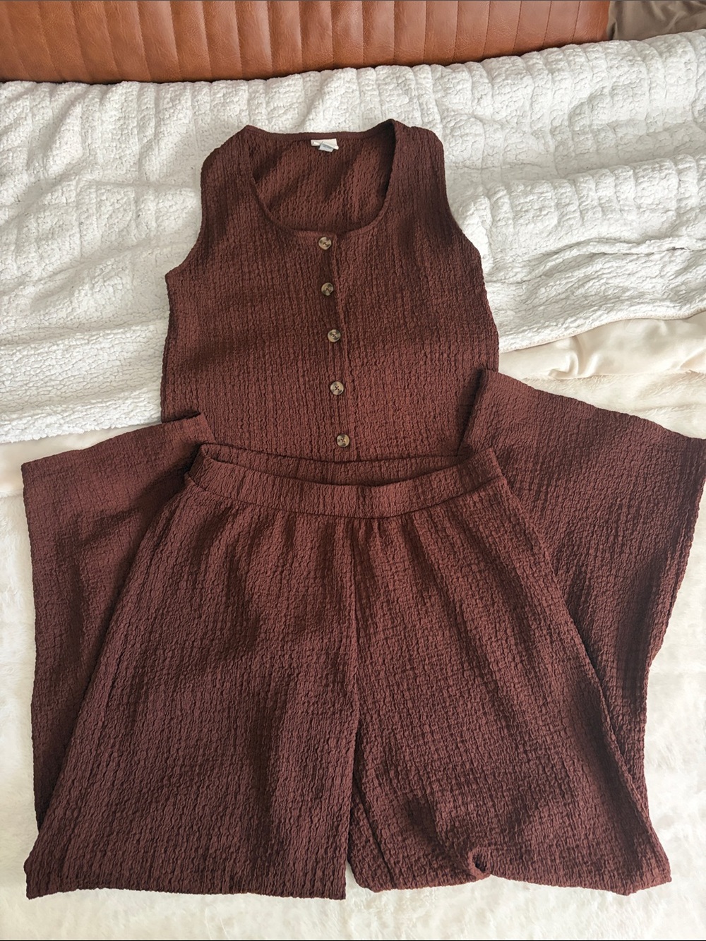 Women's Brown Textured Set